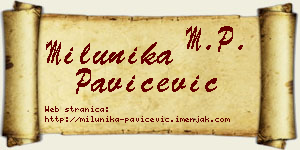 Milunika Pavičević vizit kartica